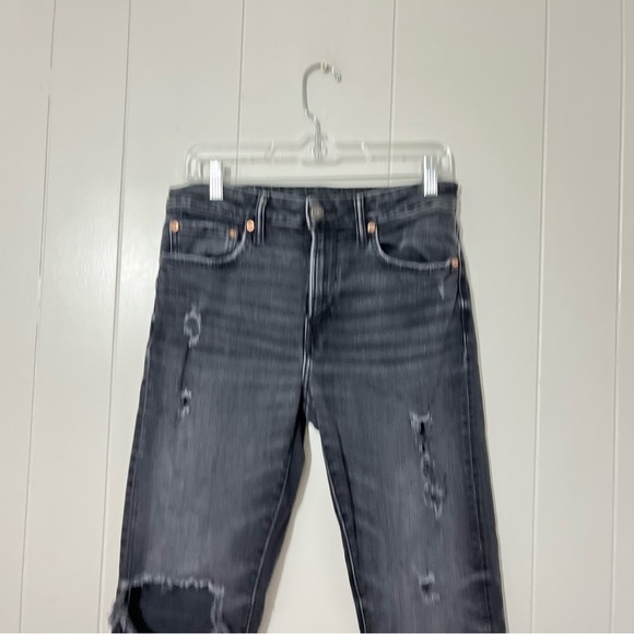American Eagle Jeans Black Wash Air Flex+ Athletic Fit Distressed Size 29x32 - Picture 3 of 9